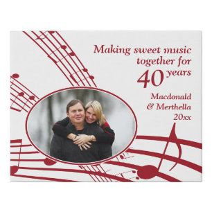 40th RUBY Anniversary MAKING SWEET MUSIC Photo Faux Canvas Print