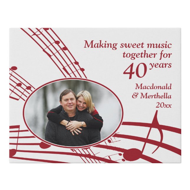 40th RUBY Anniversary | MAKING SWEET MUSIC | Photo Faux Canvas Print (Front)