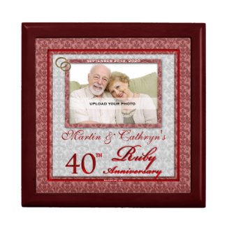 40th Ruby Anniversary Photo Jewelry Box
