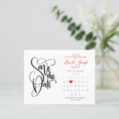 40th Ruby Anniversary Save the Date Calendar Photo Announcement Postcard (Standing Front)