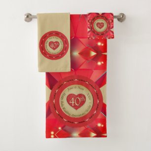 40th Ruby Anniversary Towel