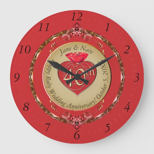 40th Ruby Anniversary Wall Clock (Front)