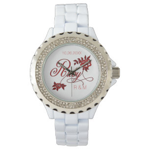40th Ruby Anniversary with Date and Initials Watch