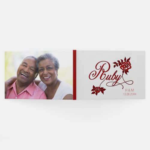 40th Ruby Anniversary with Photo and Date Guest Book