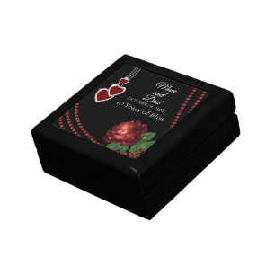 40th Ruby Red Rose Anniversary Gift Box