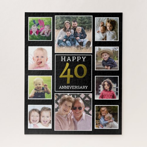 40th Ruby Wedding Anniversary 10 Photo Collage  Jigsaw Puzzle