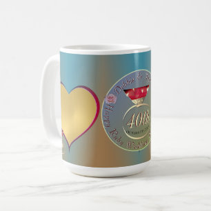 40th Ruby Wedding Anniversary 2 Photos Coffee Mug