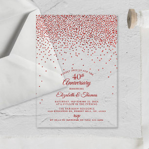 40th Ruby Wedding Anniversary Acrylic Invitations