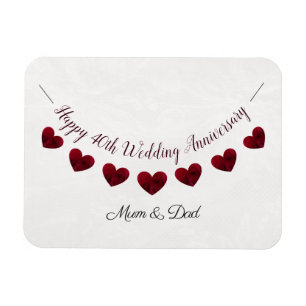 40th Ruby Wedding Anniversary bunting mom & dad Magnet