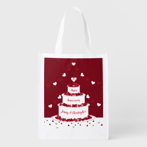 40th ruby wedding anniversary cake design grocery bag