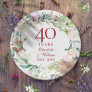 40th Ruby Wedding Anniversary Chic Roses Floral Paper Plates