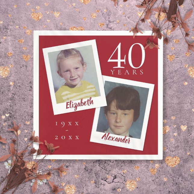 40th Ruby Wedding Anniversary Child Photos Napkins (40th Ruby Wedding Anniversary Child Photos Napkins)