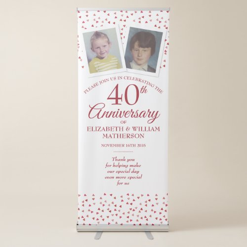 40th Ruby Wedding Anniversary Child Photos Welcome Retractable Banner