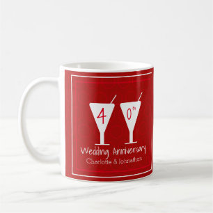 40th Ruby Wedding Anniversary cocktail glass Coffee Mug