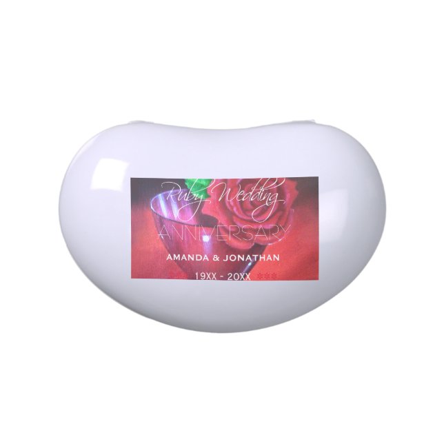 40th Ruby Wedding Anniversary Commemorative Candy Tin (Top)