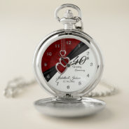 40th Ruby Wedding Anniversary Design 2 Pocket Watch at Zazzle