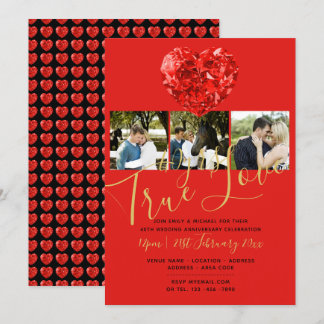 40th RUBY Wedding Anniversary DIAMOND PHOTO Invite