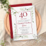 40th Ruby Wedding Anniversary Elegant Greenery  Invitation