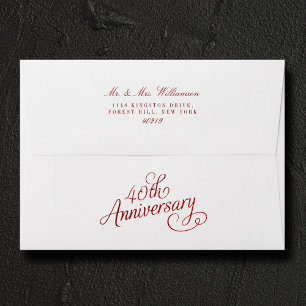 40th Ruby Wedding Anniversary Envelope
