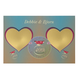 40th Ruby Wedding Anniversary Faux Canvas Print