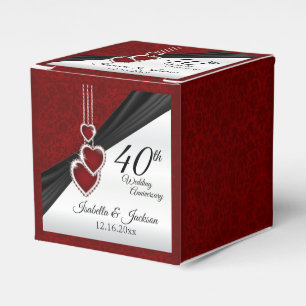 40th Ruby Wedding Anniversary Favor Boxes
