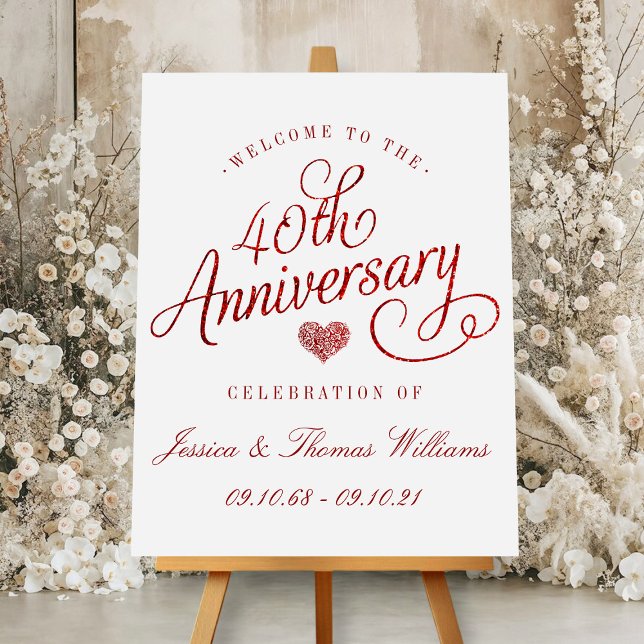 40th Ruby Wedding Anniversary Foam Board (Creator Uploaded)