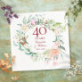 40th Ruby Wedding Anniversary Garland Floral Napkins