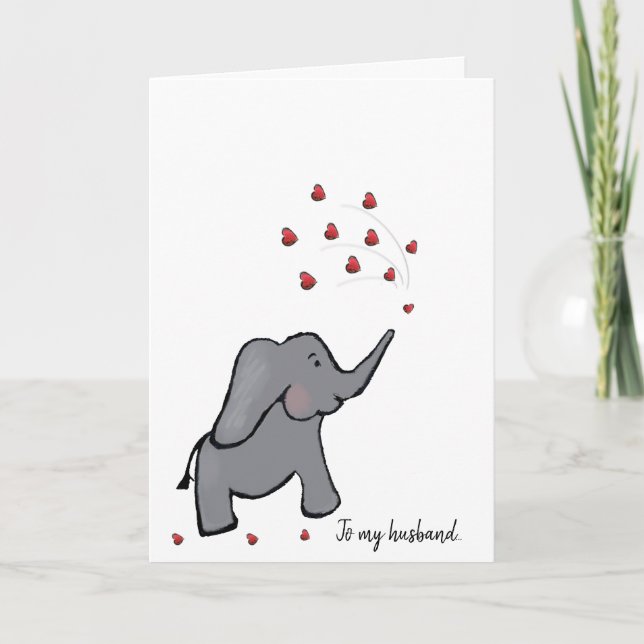 40th ruby wedding anniversary husban elephant card (Front)
