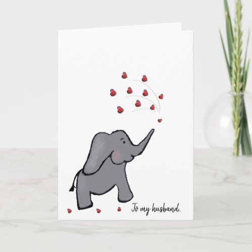 40th ruby wedding anniversary husban elephant card