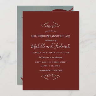40th Ruby Wedding Anniversary invitation