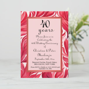 40th Ruby Wedding Anniversary Invitation
