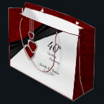 40th Ruby Wedding Anniversary - Large Large Gift Bag<br><div class="desc">Large Gift Bag. 4 bags sizes available. Featuring a 40th, 52nd or 80th Ruby Wedding Anniversary Design. Matching products available. ✔Note: Not all template areas need changed. 📌If you need further customization, please click the "Click to Customize further" or "Customize or Edit Design" button and use our design tool to...</div>