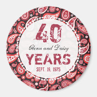 40th Ruby Wedding Anniversary Paisley Pattern