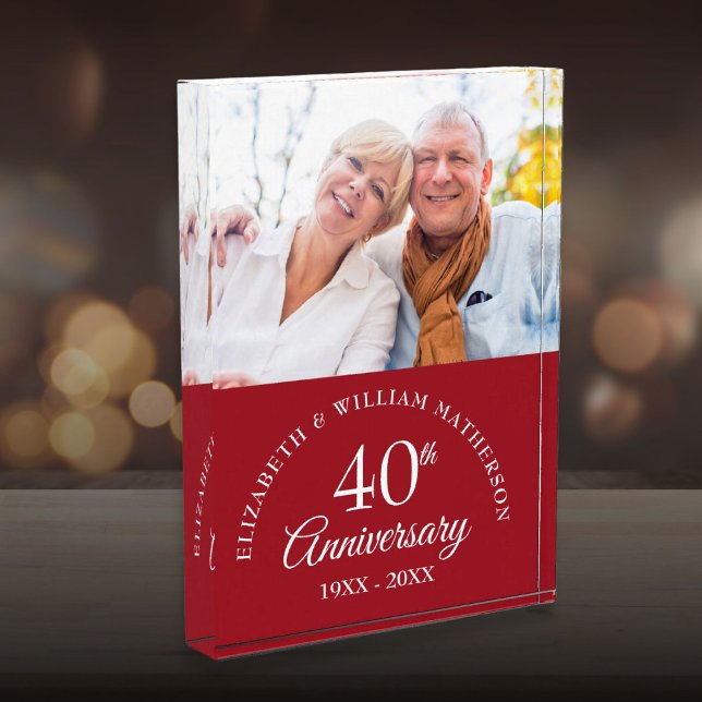 40th Ruby Wedding Anniversary Photo Block (40th Ruby Wedding Anniversary Photo Block)