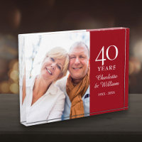 40th Ruby Wedding Anniversary Photo Elegant