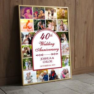 40th Ruby Wedding Anniversary Photo Gallery Poster