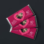 40th Ruby wedding anniversary photo heart Hershey Bar Favors<br><div class="desc">Customize this red ruby wedding anniversary photo chocolate favor bar with your happy couples photo, names and year of marriage. Ruby wedding anniversary 40 years . Ideal unique personalized favor gifts for a couple celebrating 40 years of marriage. red ruby heart effect art and design by Sarah Trett for www.mylittleedenweddings.com...</div>