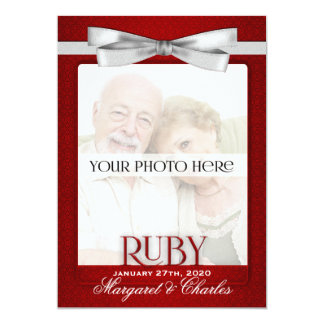 40th Ruby Wedding Anniversary Photo Invitations