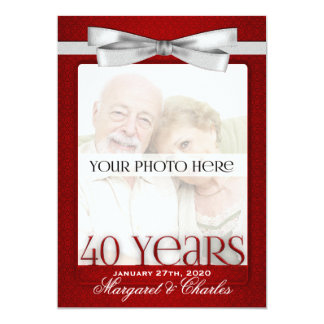 40th Ruby Wedding Anniversary Photo Invitations