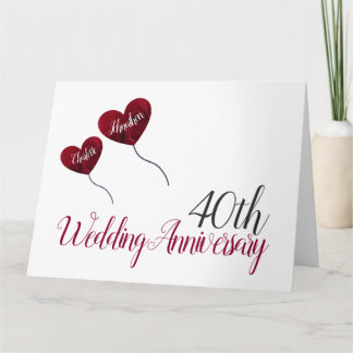 40th Ruby  Wedding  Anniversary  Cards 