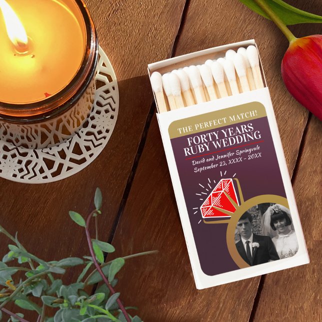40th ruby wedding anniversary ring photo template matchboxes (Creator Uploaded)