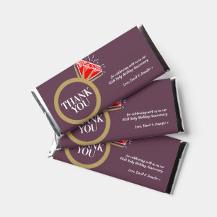 40th Ruby wedding anniversary ring thank you Hershey Bar Favors