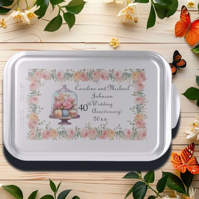 40th Ruby Wedding Anniversary Roses Cake Pan (Creator Uploaded)