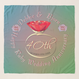 40th Ruby Wedding Anniversary  Scarf
