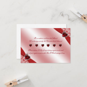 40th Ruby Wedding Anniversary Special Instructions Invitation