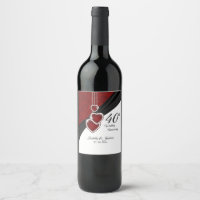 40th Ruby Wedding Anniversary Wine Label