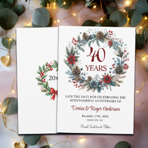 40th Ruby Wedding Anniversary Winter Save The Date