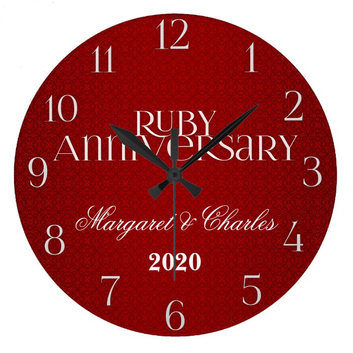 40th Ruby Wedding Annivsersary Custom Wallclock