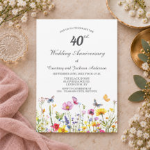 40th Ruby Wildflowers Wedding Anniversary