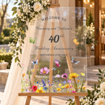 40th Ruby Wildflowers Wedding Anniversary Welcome